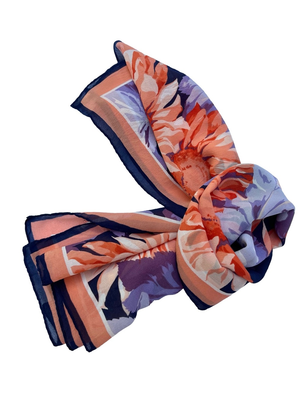 Vintage 80s Holt Renfrew Silk Scarf Made in Italy Floral - Picture 6 of 10